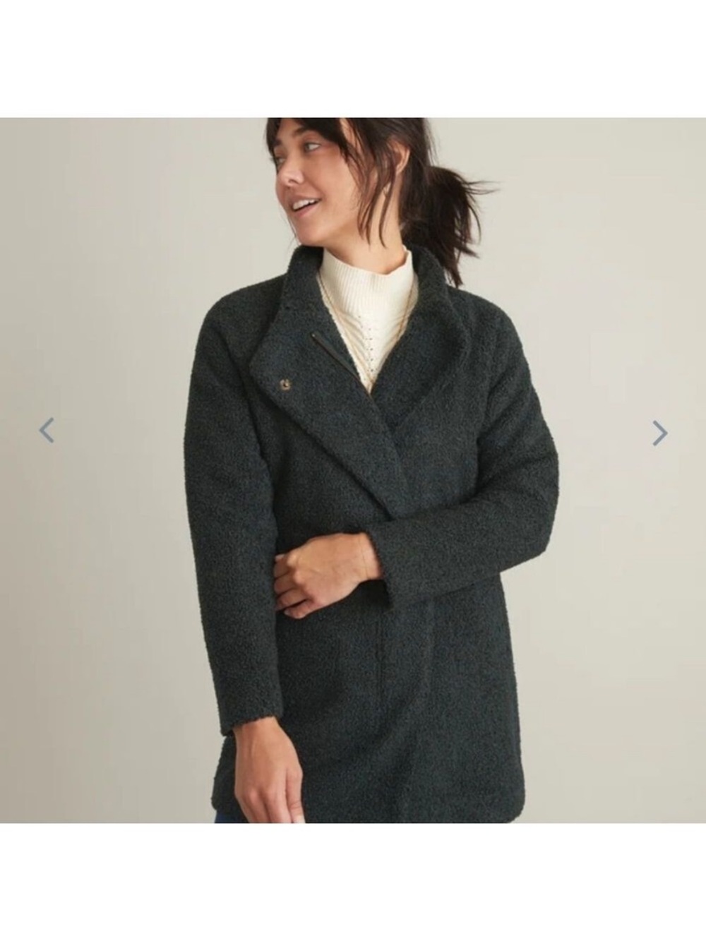 Marine Layer Stephanie Cocoon Boucle Green Jacket Coat Size S